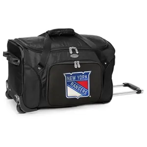 Denco NHL 22 Inch Wheeled Duffel Bag Black