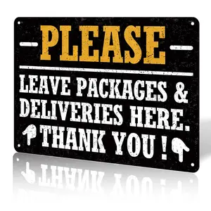 Decor Please Place Packages in Box Aluminum Sign Package Signs for Delivery Box Package Delivery Boxes Please Leave Packages Here Signs for Outside Deliveries Decor 8x12 in