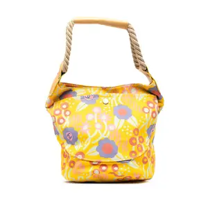 Pre-owned CHANEL Canvas Shoulder Bags High Summer Coco Mark Flower Leather Shoulder Bag