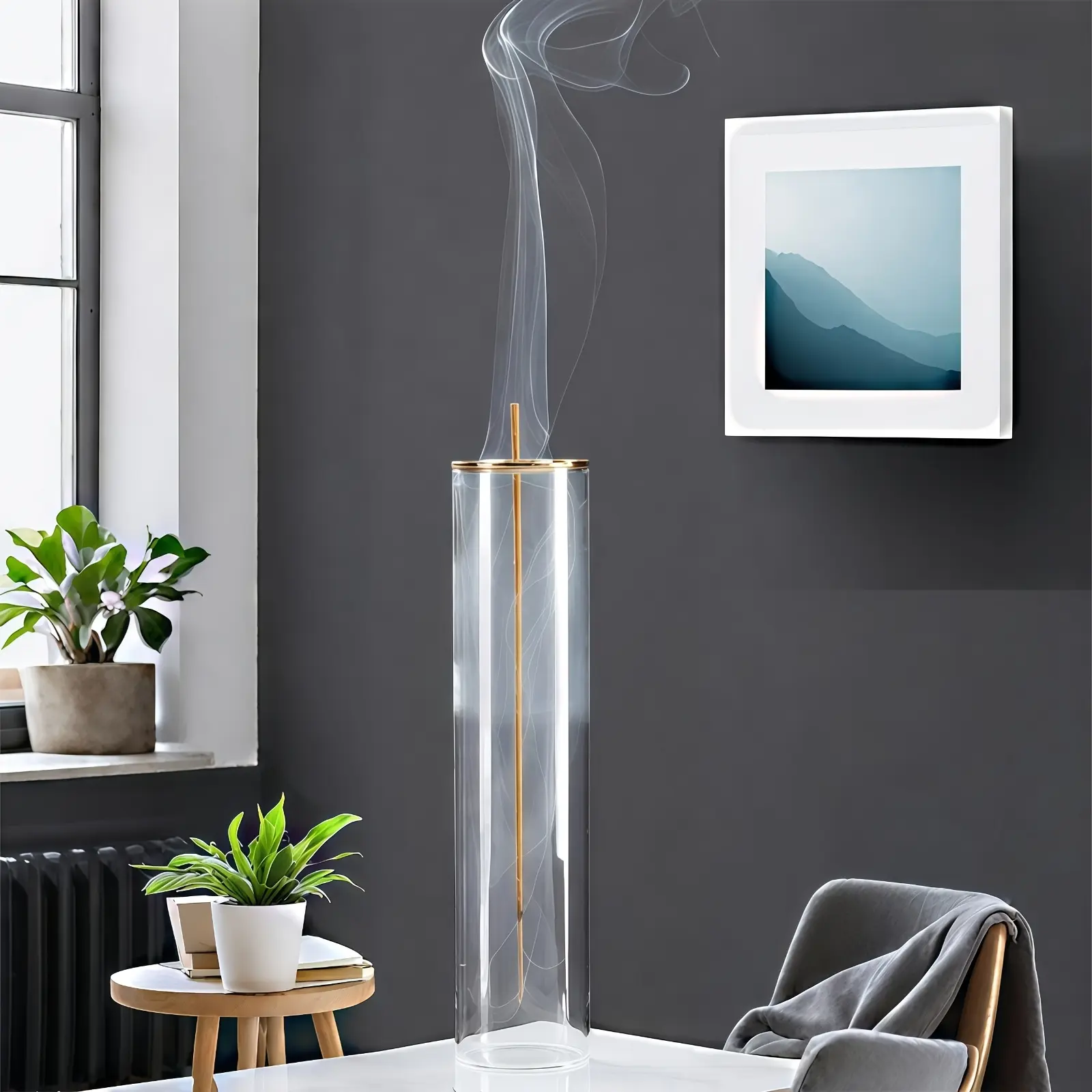 Incense Holder, Beautifully Designed with a Strong Metal Base - a Stylish Addition to Home Decor for Meditation, Yoga, And Spa Environments - Suitable for Incense Sticks Measuring Between 0.39 And 0.118 Inches - Improves Atmosph