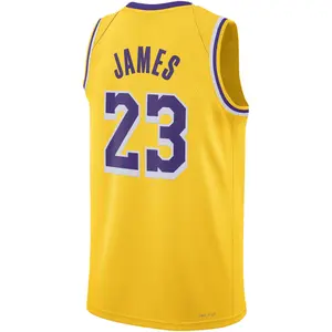 LeBron James 23 Gold Swingman Jersey - Icon Edition – Unisex Icon Edition Sport Outfit, Game Day Uniform, Perfect Gift Idea