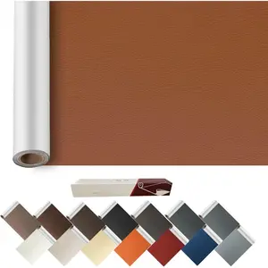 60x17 inch Self Adhesive Leather and Vinyl Repair Patch for Couch, Vinyl Patch Kit for  Seat, Boat Seats, Furniture. Leather Upholstery Repair Tape - Light Brown #2