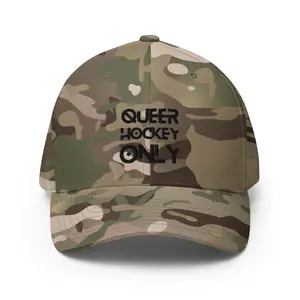 Queer hockey only black embroidery, structured Twill Cap