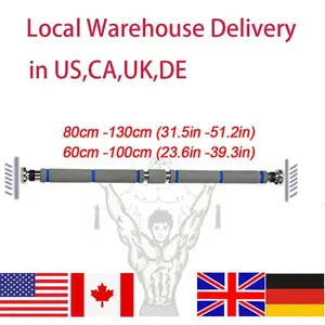 Haoying Pull Up Bar for Doorway No Screw - 32 to 50 Inches Adjustable Width Chin up/Dip Bar with Screw-in Heavy-Duty Door-Mounts(80cm Grey)