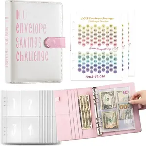 100 Envelopes Money Saving Challenge Save $5050 in 100 Days A5 Budget Money Saving Challenge Book Binder with 100 Cash Envelopes, With 3 Savings Tracking Sheets and budget Planner