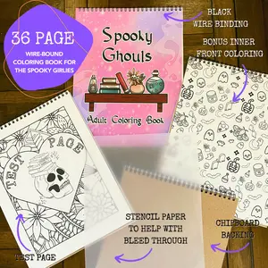 The Spooky Ghouls Coloring Book l Adult Coloring Books l Fall Coloring Books l Halloween Coloring Books