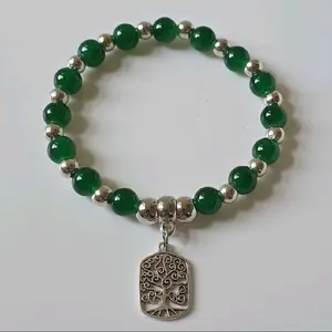 Tree of Life Charm Bracelet with Silver Tone Charms for Women
