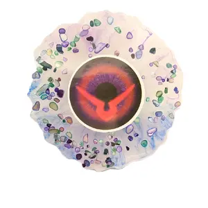 (Handmade) Anime Code Geass Eye Resin Art Piece Coaster with Vibrant Colors and Unique Design for Collectors Tableware