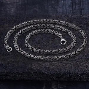 GTHIC Unisex Square Stainless Steel Chain Fashion Vintage Link Necklace For Daily Wear