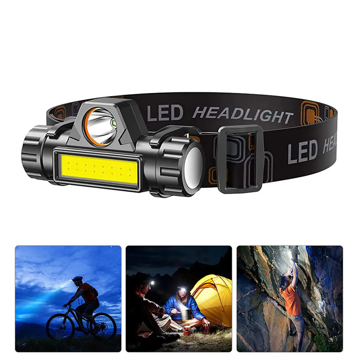 LED Headlamp Rechargeable Ultra Bright COB Work Light with Magnetic Waterproof Headlight for Repair Camping Fishing Running