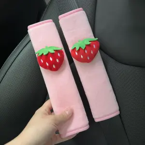 Strawberry Design Car Seat Belt Shoulder Protector, Breathable & Anti-pinch Car Seat Belt Shoulder Pad, Car Interior Decoration Accessories, Girly Car Accessories