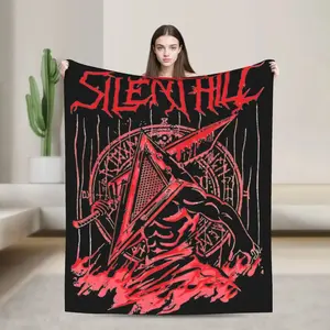 Silent Red Thing Silent Hill Heavy Metal Throw Blankets Horror Game Blanket for Home Couch Ultra-Soft Bedspread  Best choice for home and outdoor
