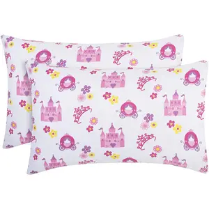 Everyday Kids 2-Pack Toddler Travel Pillowcases Princess Storyland