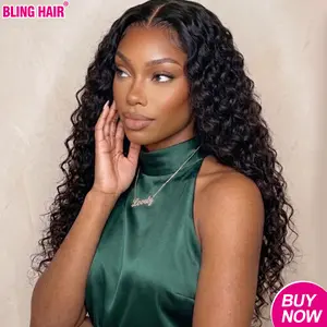 Bling Hair Glueless Wigs 6x4 7x5 9x6 Deep Wave Human Hair Pre Plucked Pre Cut Hd Lace Closure Ready and Go Deep Wave Curly Lace Front Wigs for Black Women Wet and Wavy Natural Hairline summervibes