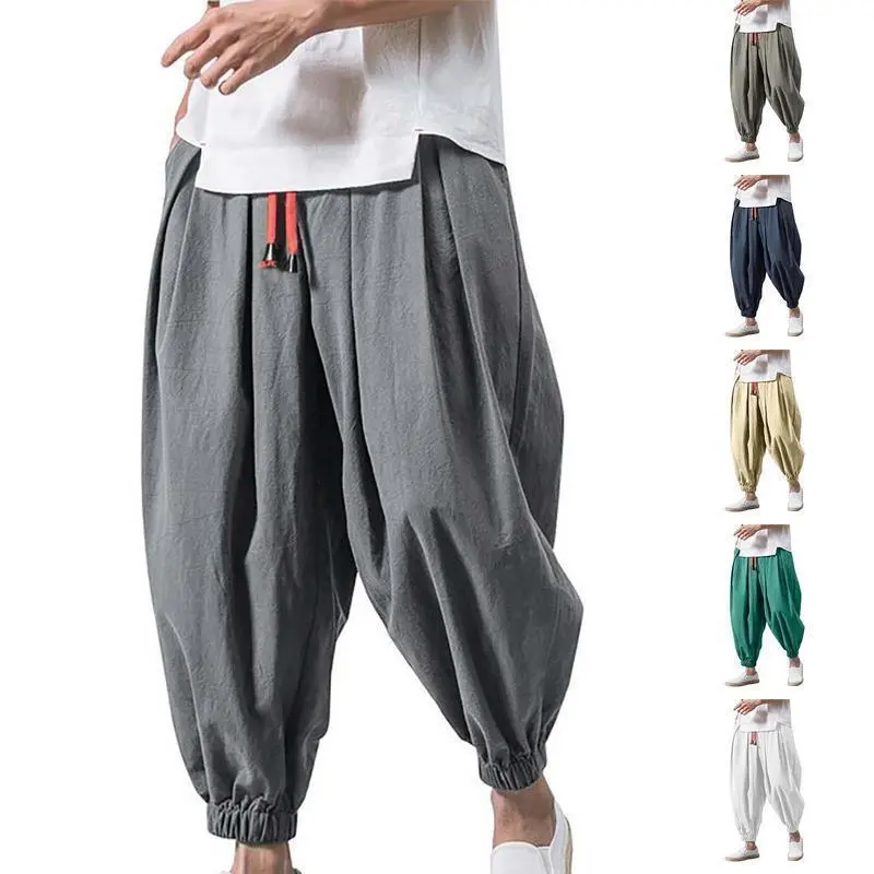 Fashion Harem Pants Men Hiphop Baggy Wide Leg Pants Streetwear Oversized Casual Sweatpants Harajuku Japanese Trousers Male 2025