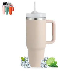 40 oz  with Handle and Straw Lid, Stainless Steel Vacuum Insulated   Mug Water Bottle Cup for Water Iced Tea Coffee Smoothie Car, Black Drinkware Flasks Plastic Silicone