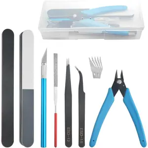 Professional 8 PCS Gundam Car Model Tools Kit Modeler Basic Tools Craft Set Hobby Building Repairing and Fixing(A)