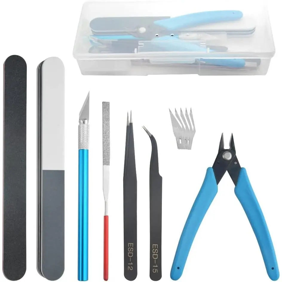 Professional 8 PCS Gundam Car Model Tools Kit Modeler Basic Tools Craft Set Hobby Building Repairing and Fixing(A)