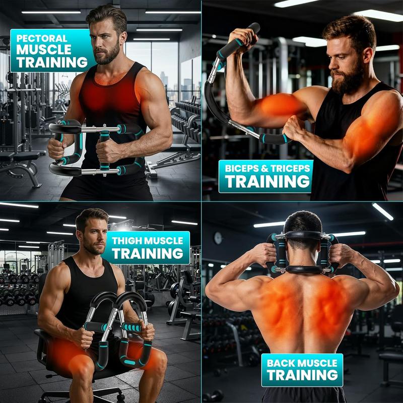 Adjustable Arm Twister Strength Trainer 30-120 lbs Dual Function for Chest Arms Shoulders Grip Workout Tool Home Fitness Portable Compact