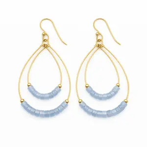 Heishi Ella Cate Earring in AQUAMARINE