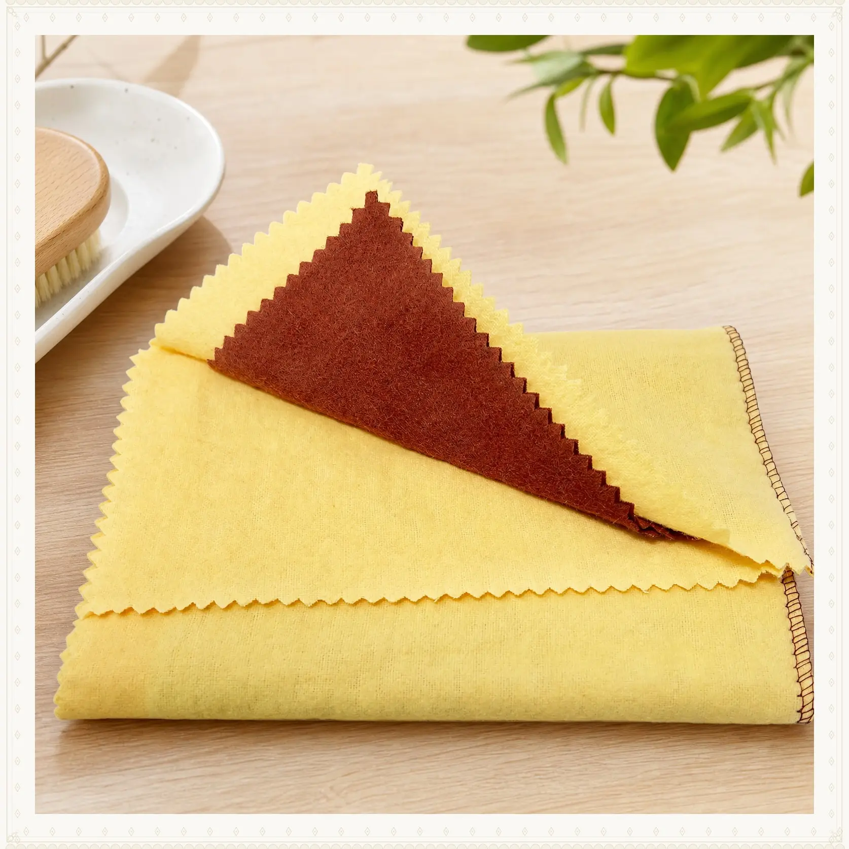 JSP Gold and Silver Rouge Polishing Cloth 12" x 14" Double Layered Soft Microfiber for Jewelry Cleaning and Polishing with Yellow Buffing Outer Cloth and Red Rouge Inner Cloth
