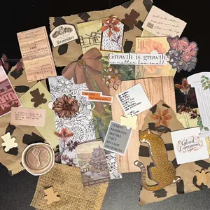 One-of-One Neutral Vintage Junk Journal Kit | Handmade Ephemera Pack