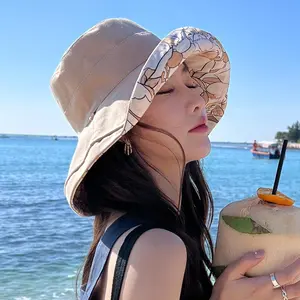 BIGWIG Reversible Fisherman's Hat, Solid Color Outdoor Vacation Hat, Foldable Sun Hat, UV Protection Beach Hat, with Windproof Strap, Outdoor Sun Protection Hat, Cotton Breathable Wide Brim Sun Hat Large Capacity Style Messenger Bag Playing Card Fedora