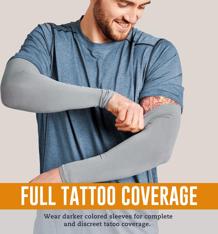 Ice Silk Compression Arm Sleeves with UPF 50+ UV Protection for Golf, Driving, Construction – Quick-Dry & Breathable arm sleeves aau