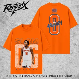 'SLAM' OG Anunoby 8 Premium 100% Cotton T-Shirt For Knicks Nation, Knicks Basketball Fans Apparel, Ogugua Anunoby Fans Basketball Streetwear Tee, Gift For Basketball Fan Graphic Tee