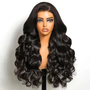 OQ HAIR 13x6 Glueless Wig With Draw-strings Pre Cut HD Lace Body Wave Wear Go Lace Frontal Wig For Women 220% Density Natural Hairline
