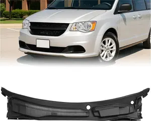 Windshield Wiper Cowl Panel Compatible with 2008-2020 Dodge Grand Caravan, 2008-2016 Chrysler Town & Country, 2012-2015 Ram C/V, Air Inlet Window Cover Cowl Top Panel 05113548AC Black Plastic