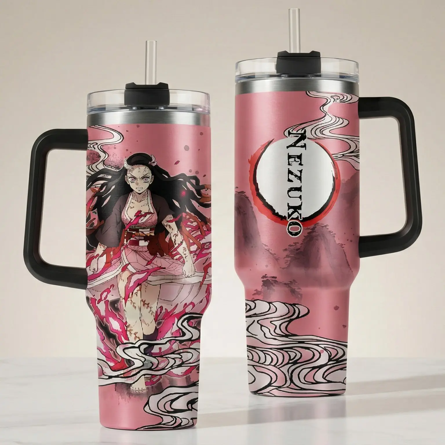 Demon Slayer Nezuko 40oz Tumbler With Handle, Anime Inspired