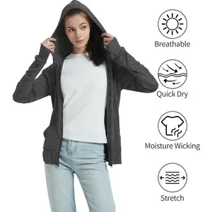 LETAOTAO Thin Summer Jackets For Women Womens' Lightweight Zip Up Hoodies Stretch