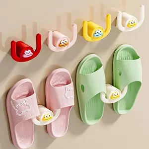 A Single Unit, a Set of Three, No-Drill Bathroom Slipper Rack That Drains Water, Suitable for Hanging Shoes on The Bathroom Wall, Utility Hooks
