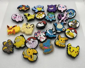 25 Pcs Pokemon Croc Charms Set - Eevee, Charizard, Pikachu, Snorlax, Gengar - Perfect for Fans - Comfort, Decor