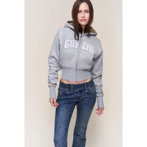 Guizio Zip Up Fitted Fur Hoodie