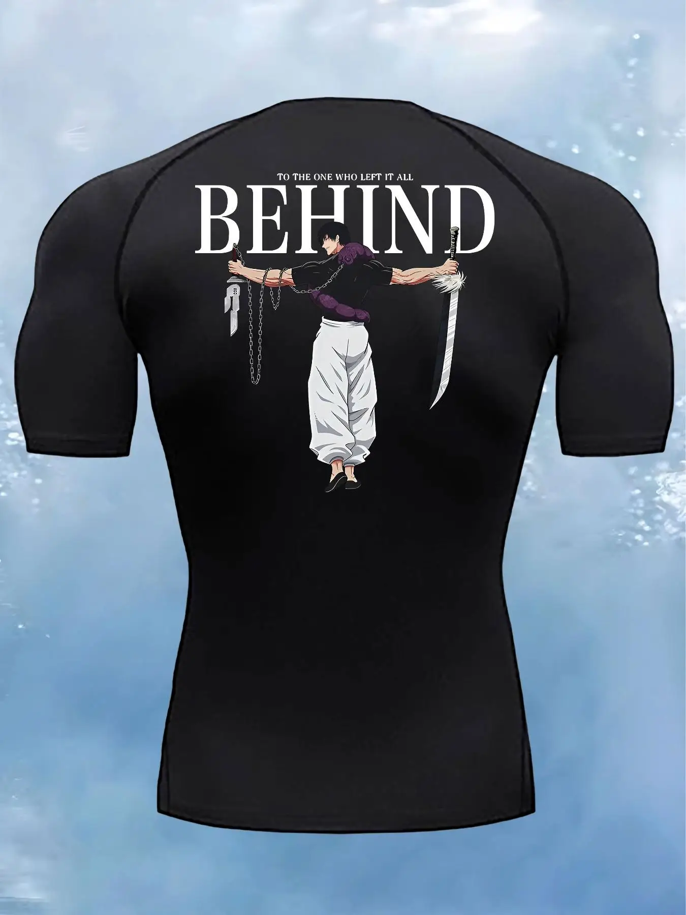 Men's Cartoon & Letter Print Round Neck Sports Tee, Quick Drying Breathable Comfortable Compression T-shirt for Gym Workout Running, Casual Sportswear