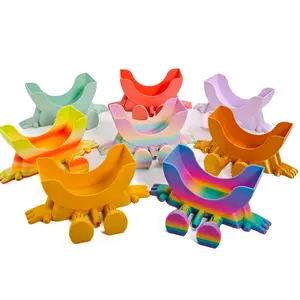 3D Printed Smiley Face Sponge Holder, Creative Cute Design, Drying Rack Organizer, Kitchen Home Use, Non-Slip Base, Easy Clean