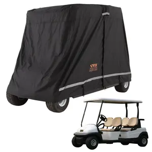 【FathersDayGift】VEVOR 4 Passenger Golf Cart Cover,  600D Polyester Full Cover, Universal Fits for Most Brand Club Car Covers, Waterproof, Sunproof, and Dustproof Outdoor Golf Cart Cover with Three Zipper Doors