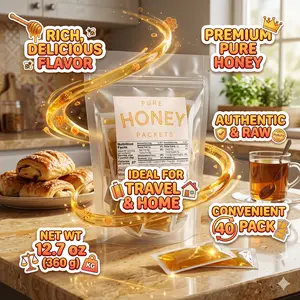 Honey Packets Single Serve 9g Each 40 Count Pure Honey Packs for Coffee Tea Breakfast and On the Go Use