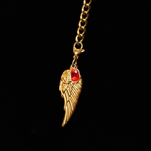 VelourBliss Golden Winged Soul Choker Set Angel Wing Couple Chokers with Shimmering Crystals Intimate Symbol of Desire & Connection