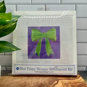 Bow (Green and Violet) Needlepoint Kit