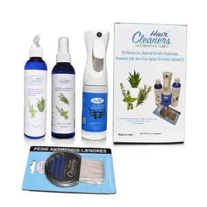 Hair Cleaners Lice Treatment Kit, Complete Lice Prevention Kit, for Daily Use Lice Kit, Lice Treatment for Kids and Adults with Metal Comb, Combing Cream (Shampoo) and Repellent… Organic Haircare Conditioner Scent with Peppermint Gentle Comfort