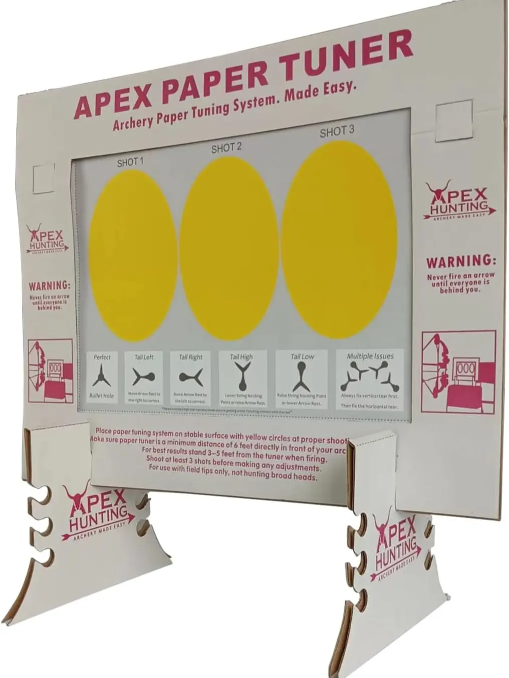 DIY Archery Paper Tuning Kit – Portable & Reusable with Stand, Includes 11 Sheets for Arrow Flight Optimization, Shooting Accessory, Gift