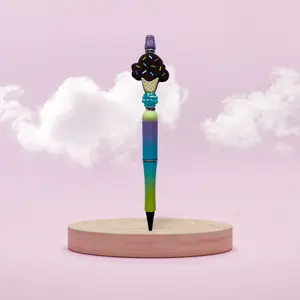 Custom Beaded Plastic Refillable Black Ink Ice Cream Pen