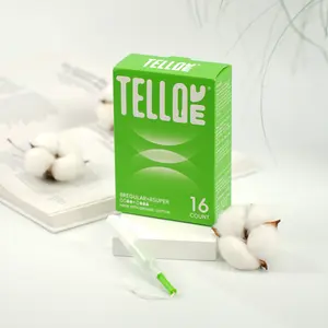 TELLOVE Tampons 16 Count Super Absorbency  Natural Organic Cotton Multipack  | Unscented & Leakproof-A