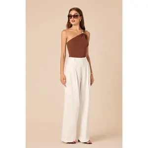 Talulla Wide-Leg Linen Pants-Off White