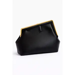 Francis Rigid Faux Leather Clutch Bag