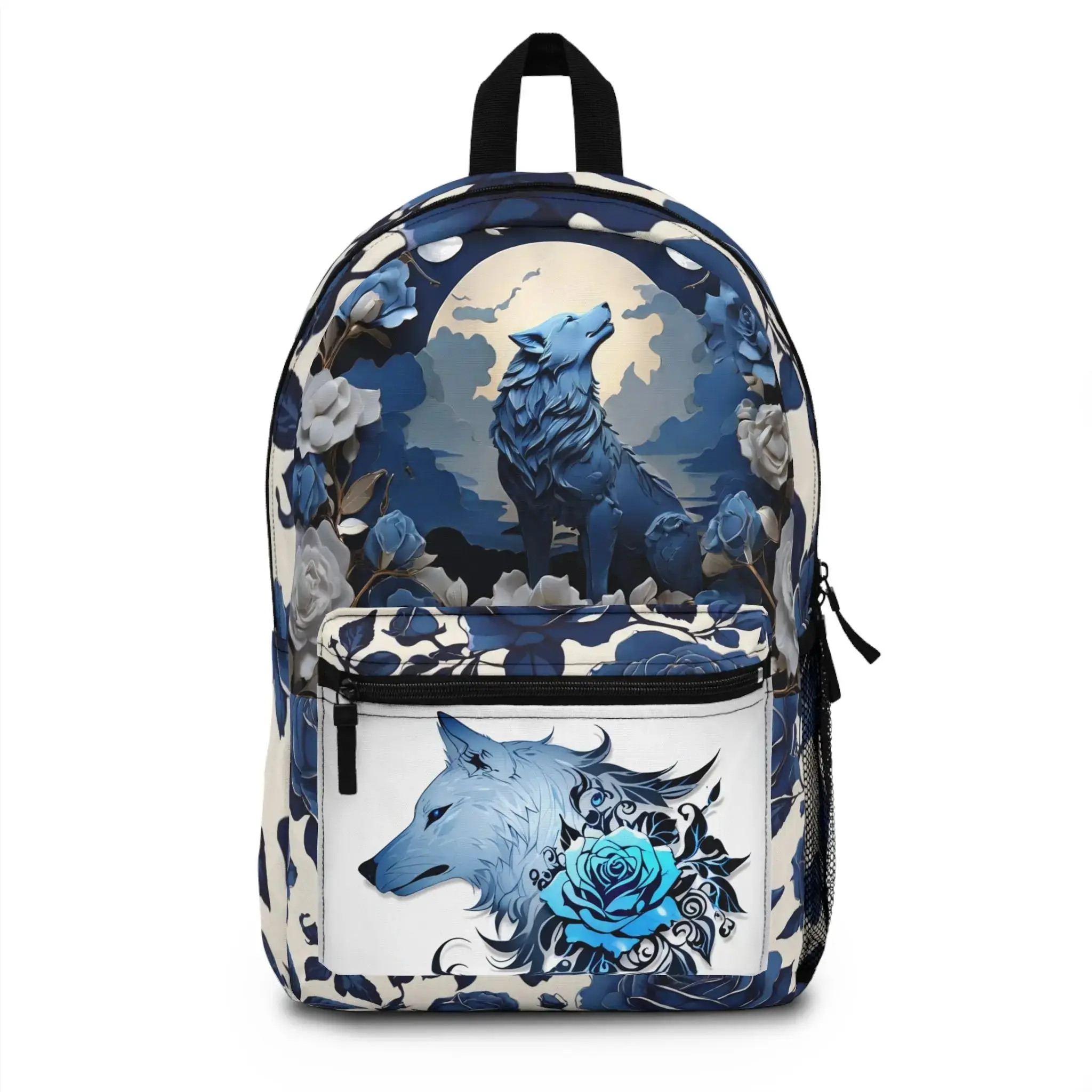Blue Rose Wolf Backpack