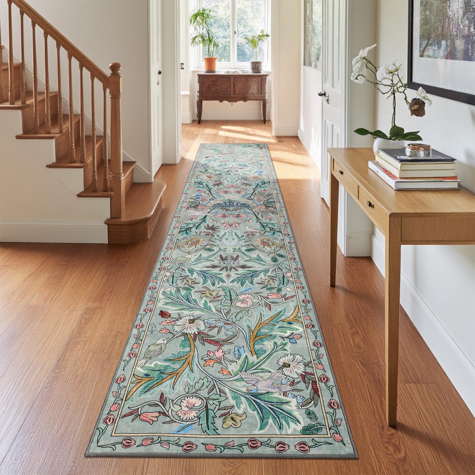 Geanup Washable Bird Rug Non Slip, Soft Boho Floral Kitchen Laundry Rug with Rubber Backing, Low Pile Runner Rug for Entryway Bedroom Living Room Bathroom Geanup Washable Bird Rug Non Slip, Soft Boho Floral Kitchen Laundry Rug with Rubber Backing, Low Pile Runner Rug for Entryway Bedroom Living Room Bathroom